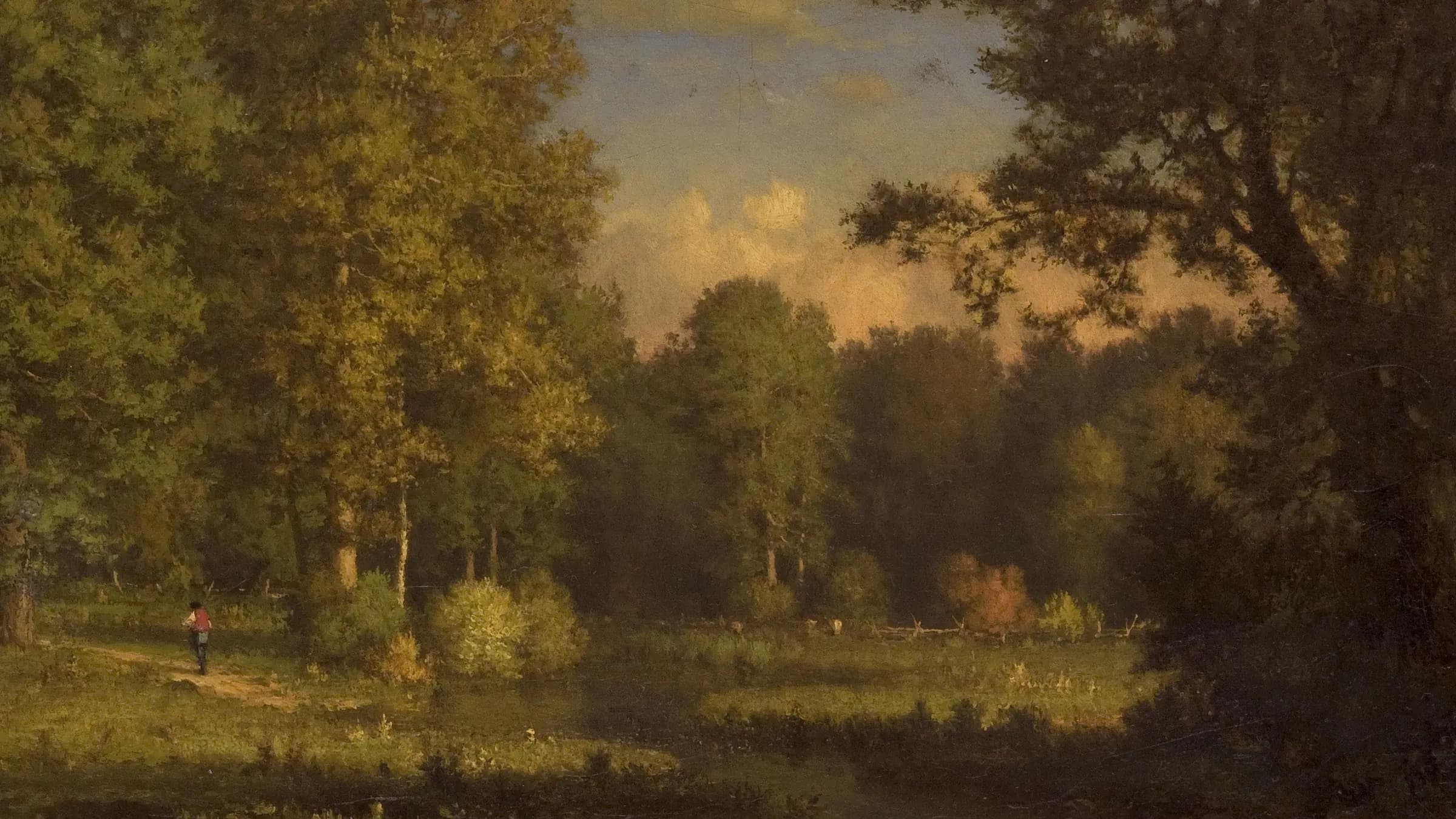 Landscape with a Stream, landscape painting by George Inness (1885).