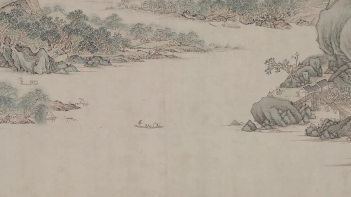 Greeting the Spring, landscape painting by Wu Bin (1600).