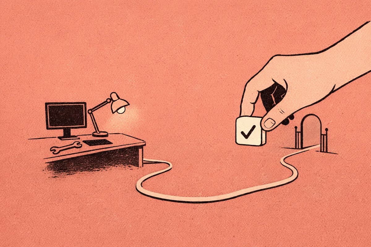 Editorial illustration for Local First, CI Second. Agentic coding works best when the loop is short, local, and easy to inspect.