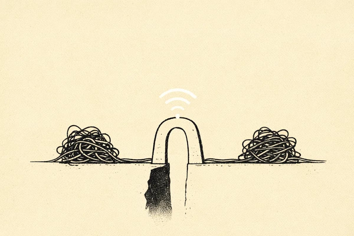Editorial illustration for Clean Up Agent-Written Code. Agent-written code often lands in a usable state, not a finished one.