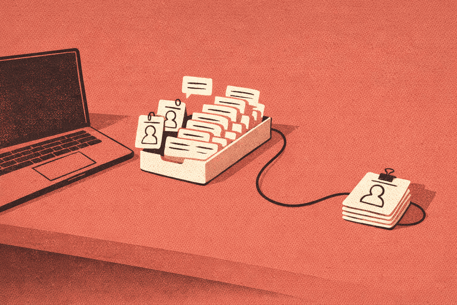 Editorial illustration for Lead Sourcing with Agents. A lot of agent demos stop at code.