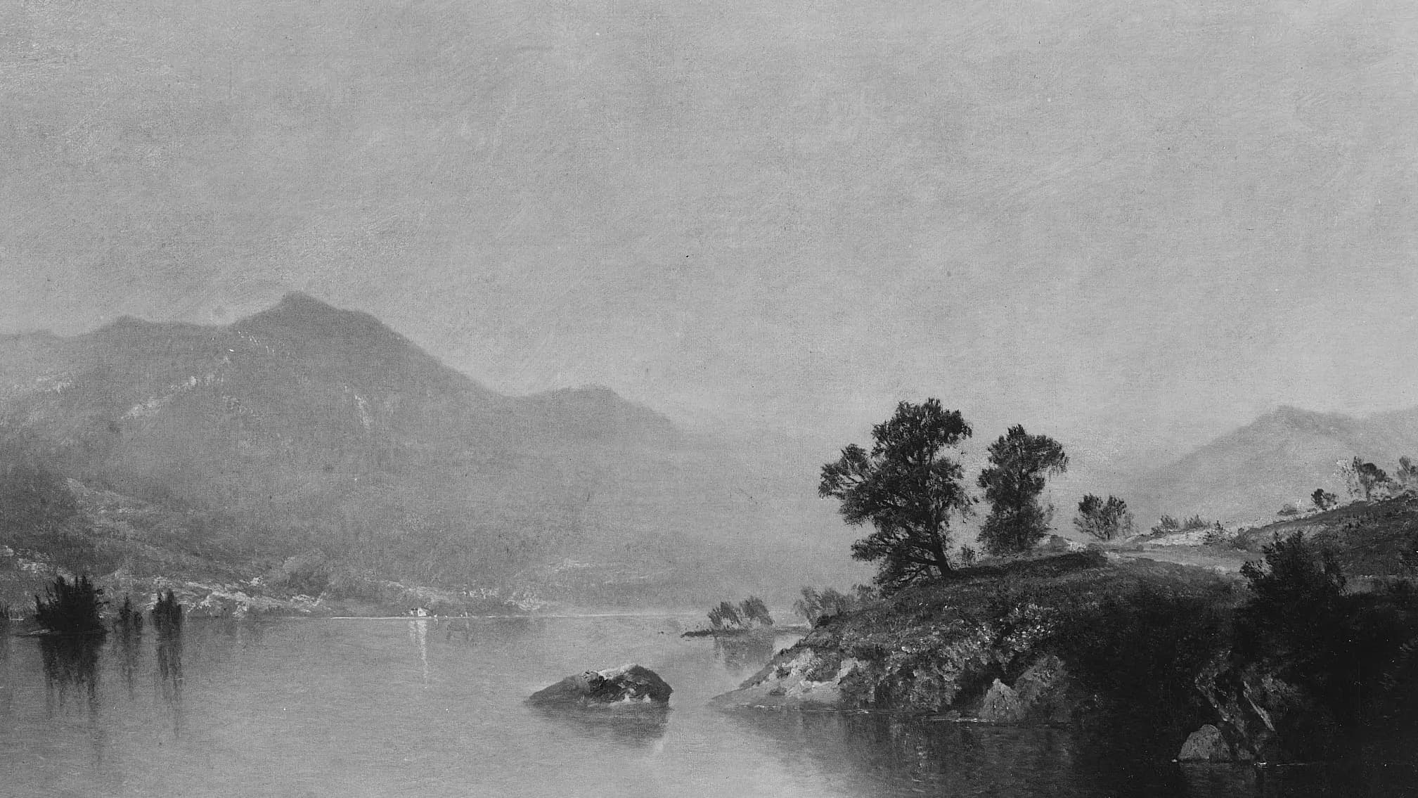 Lake George, New York, landscape painting by John Frederick Kensett (1872).