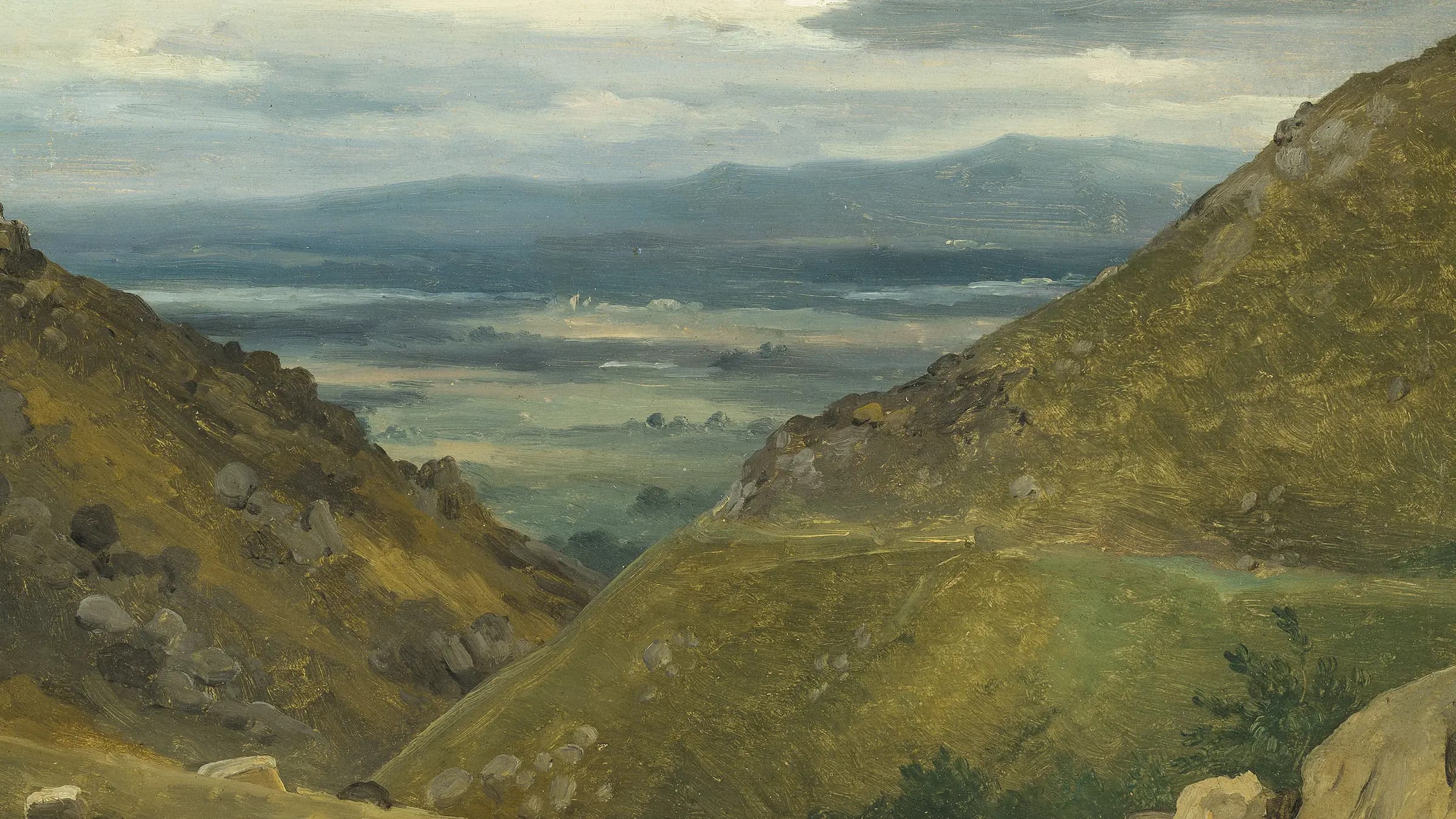 iew of Lake Geneva from Pass de la Faucille, landscape painting by Théodore Rousseau.