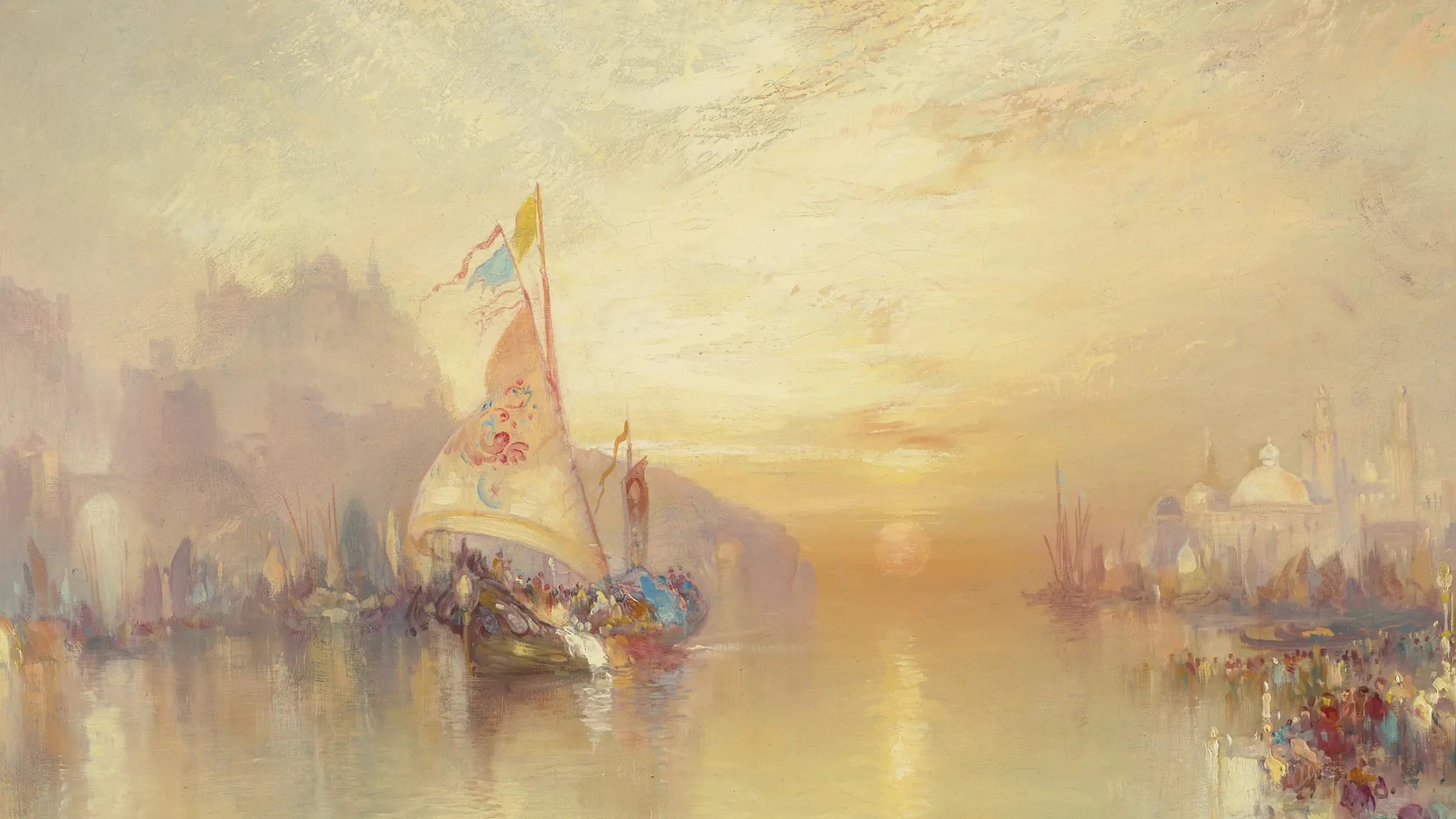 A Scene from Lalla Rookh, landscape painting by Thomas Moran (1891).