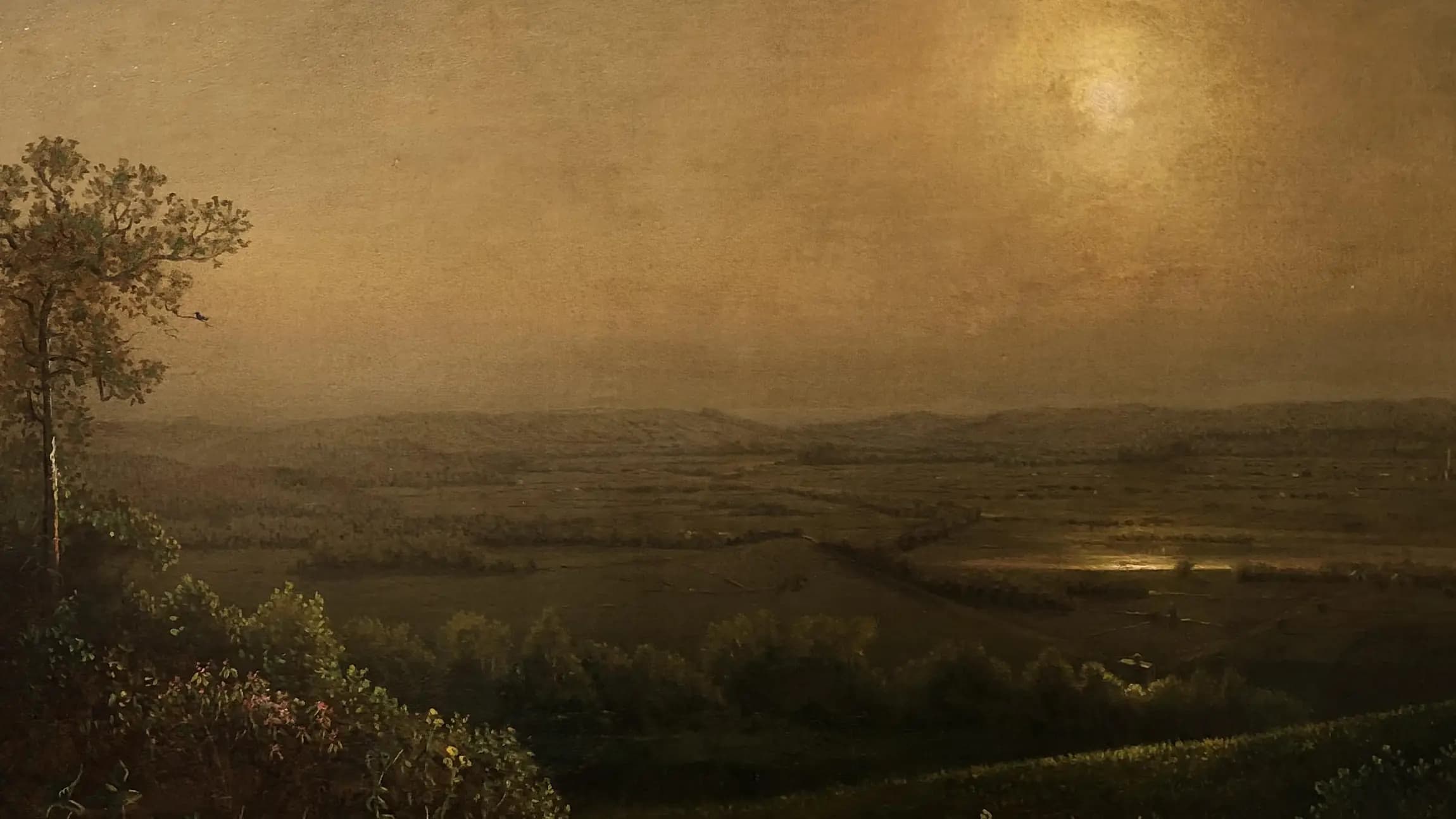 Evening, landscape painting by Ralph Albert Blakelock (1880).