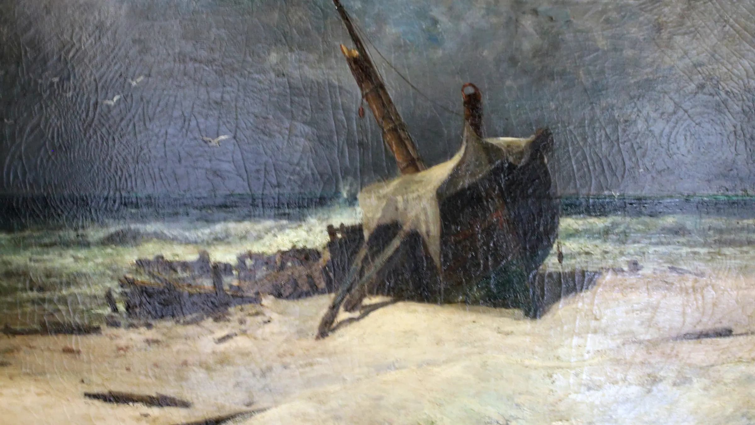 L'épave - Musée Mainssieux abc1, landscape painting by Gustave Courbet.