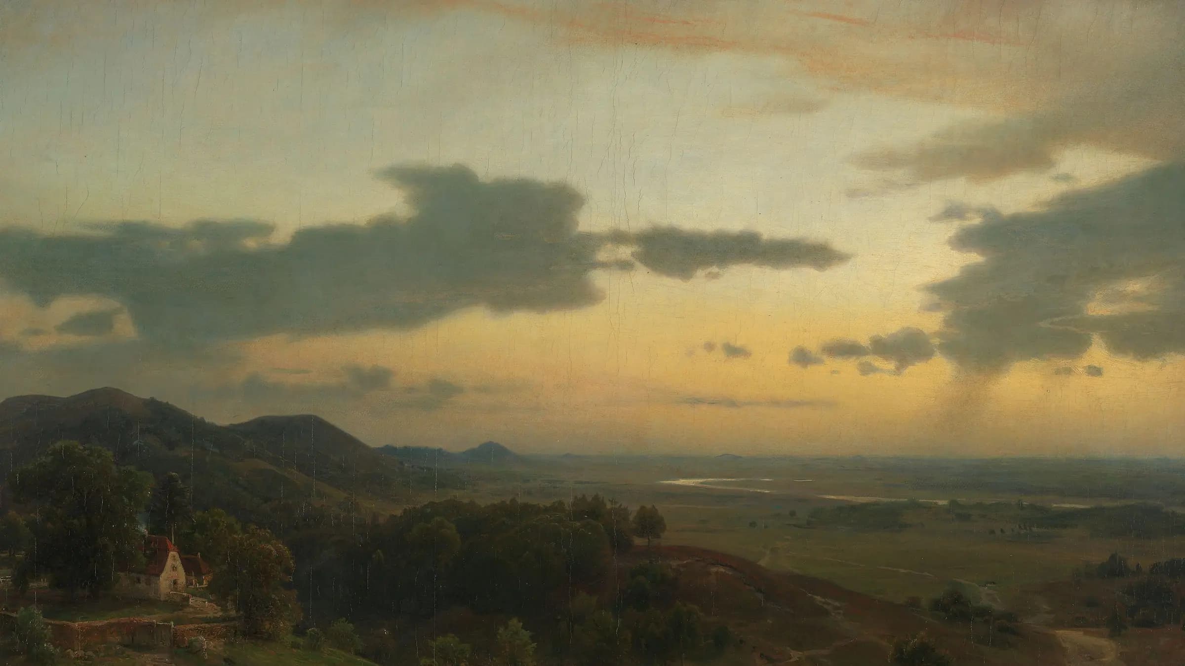 Landscape from the Rhine, landscape painting by Carl Friedrich Lessing (1859).
