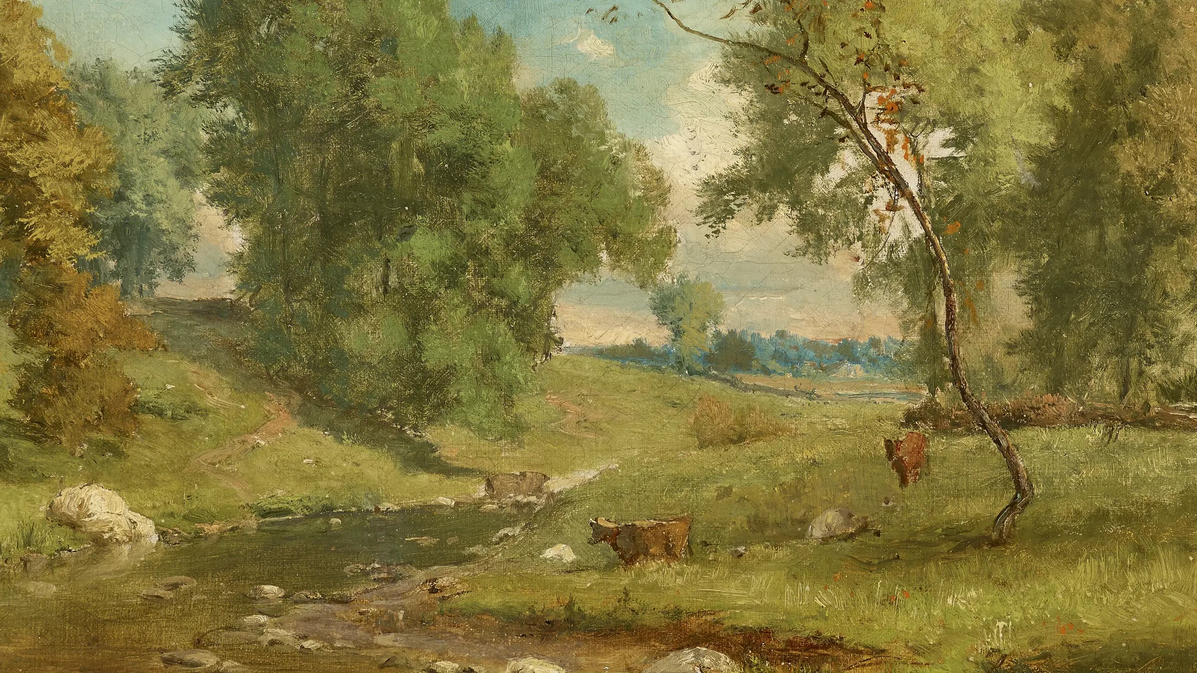 In the Meadow, landscape painting by George Inness.