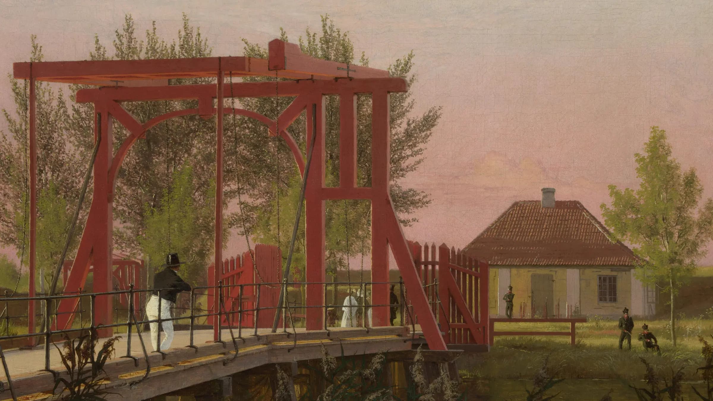 Parti af den nordre Kastelsbro The Northern Drawbridge to the Citadel in Copenhagen, landscape painting by Christen Købke (1837).