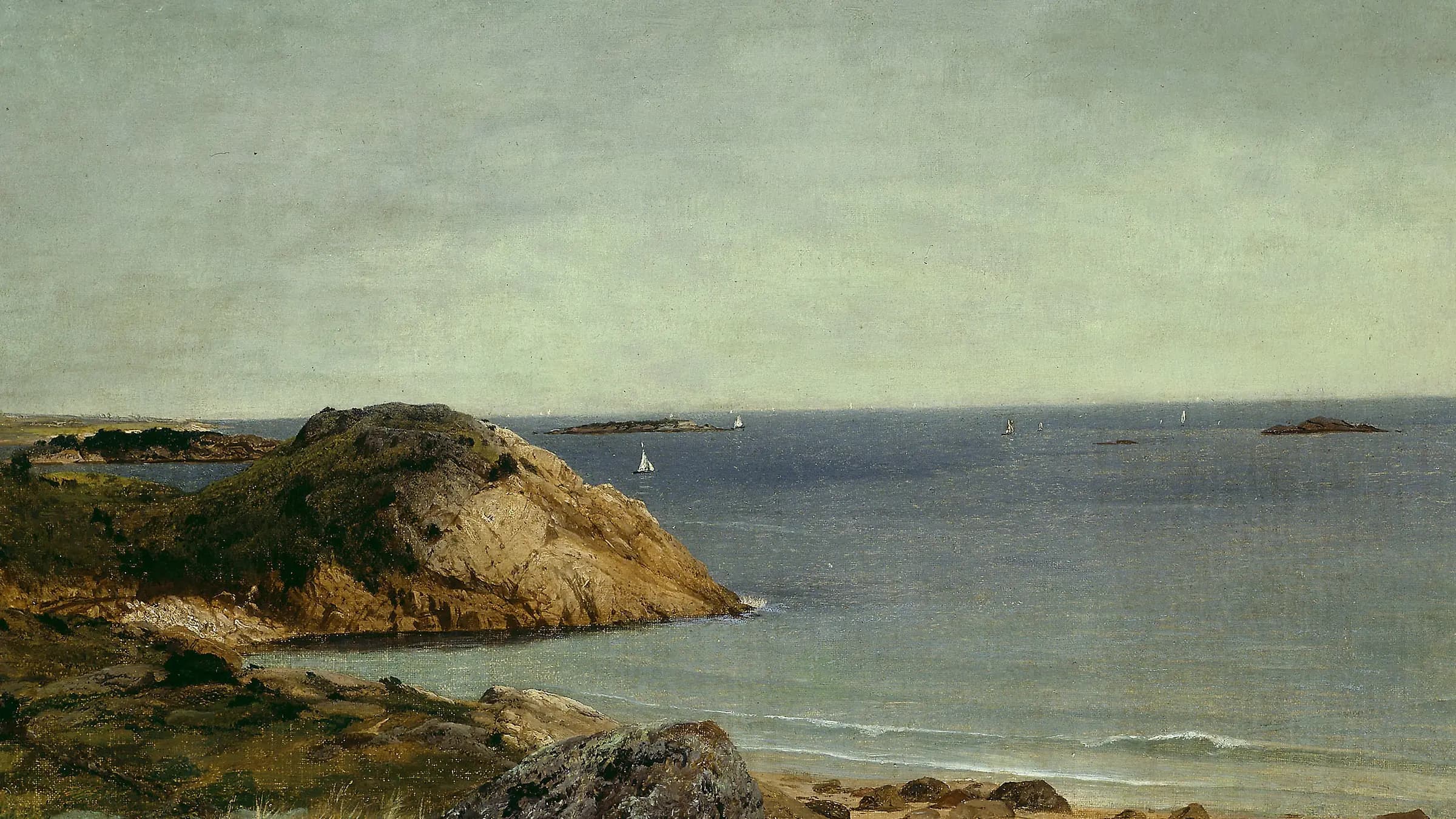 Rocky Coast, landscape painting by John Frederick Kensett (1860).