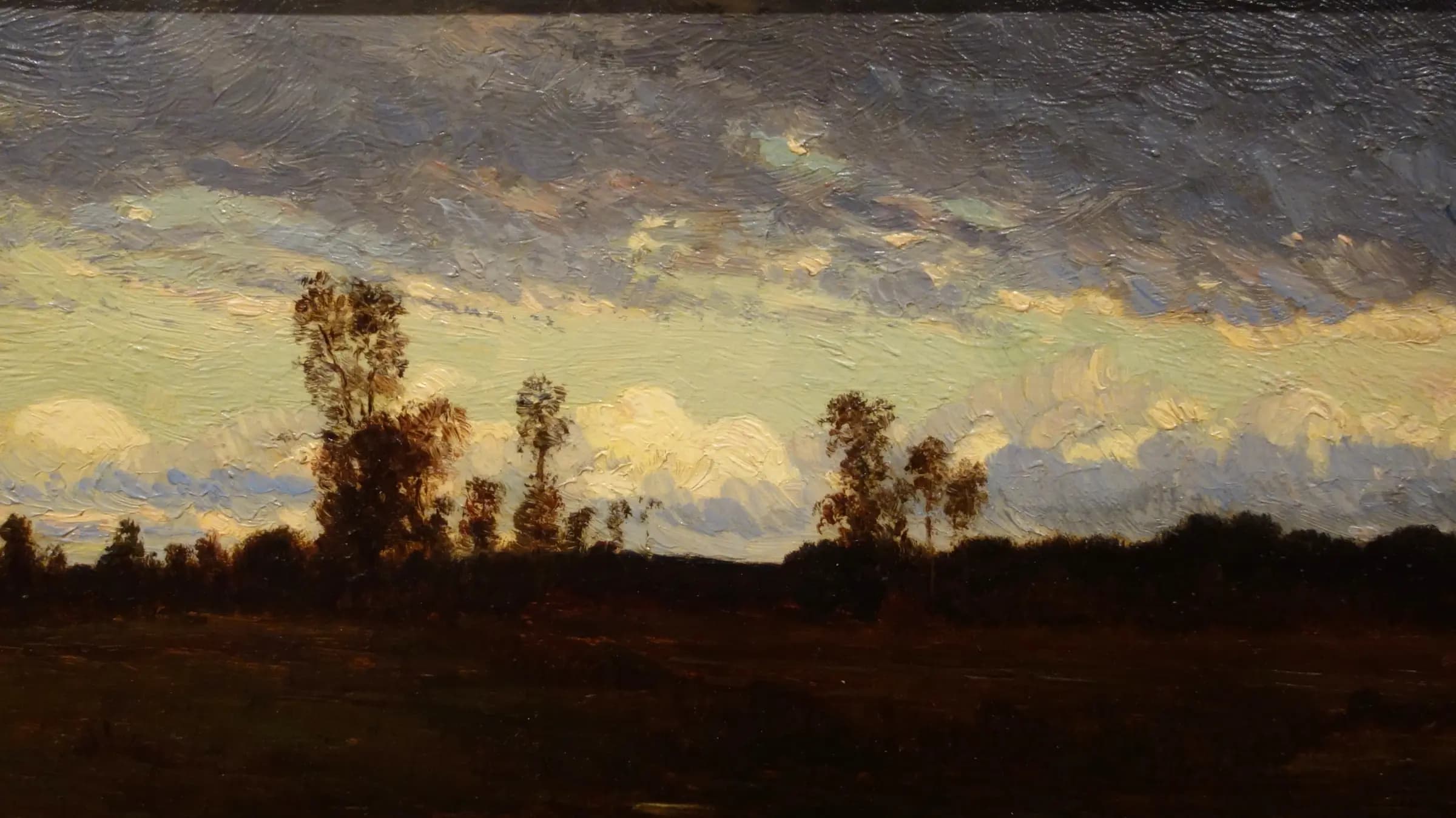 Landscape by Theodore Rousseau, undated, oil on panel - Huntington Museum of Art - DSC05316, landscape painting by Théodore Rousseau.