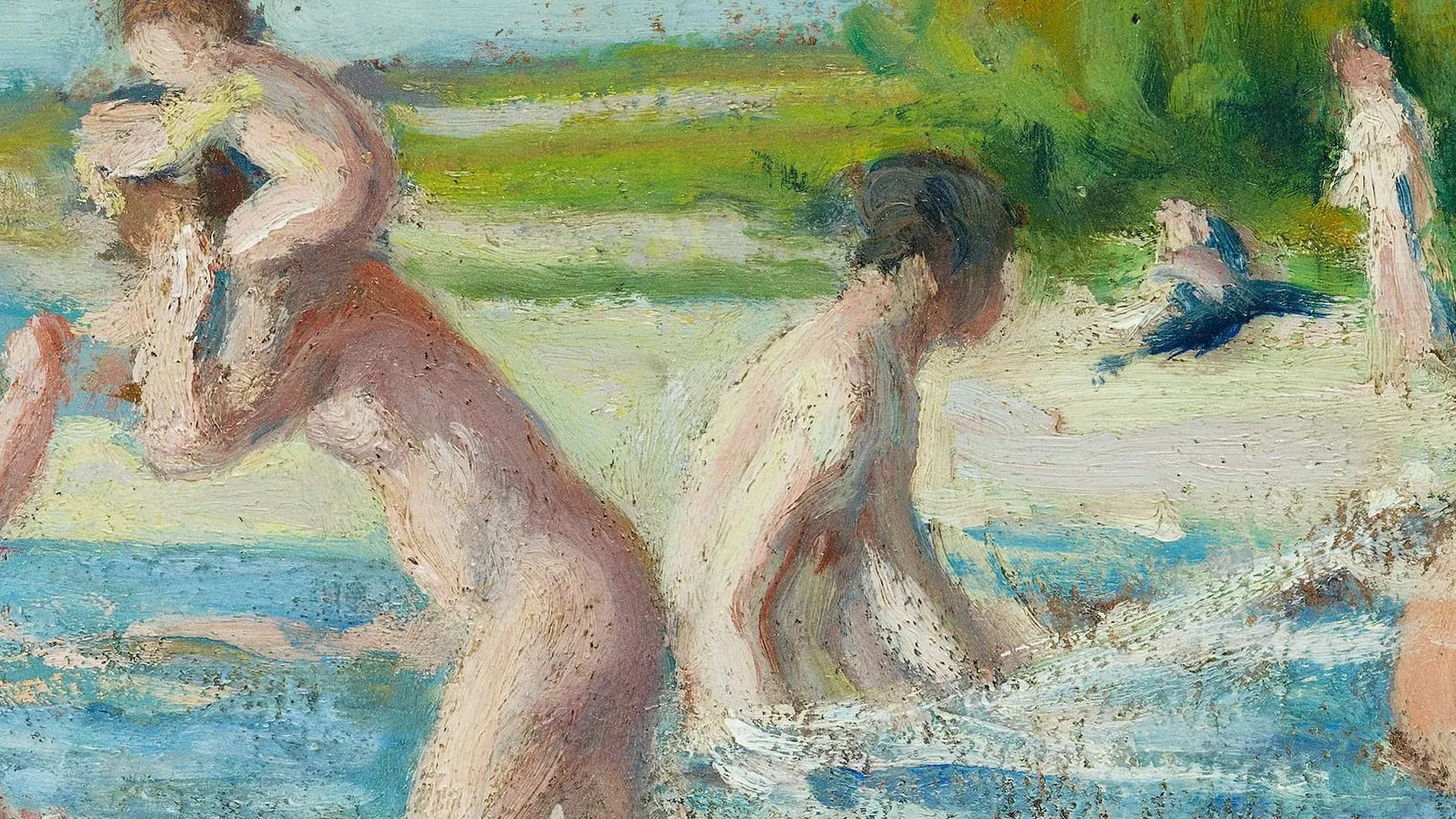 Maximilien Luce La Baignade, landscape painting by Maximilien Luce (1941).