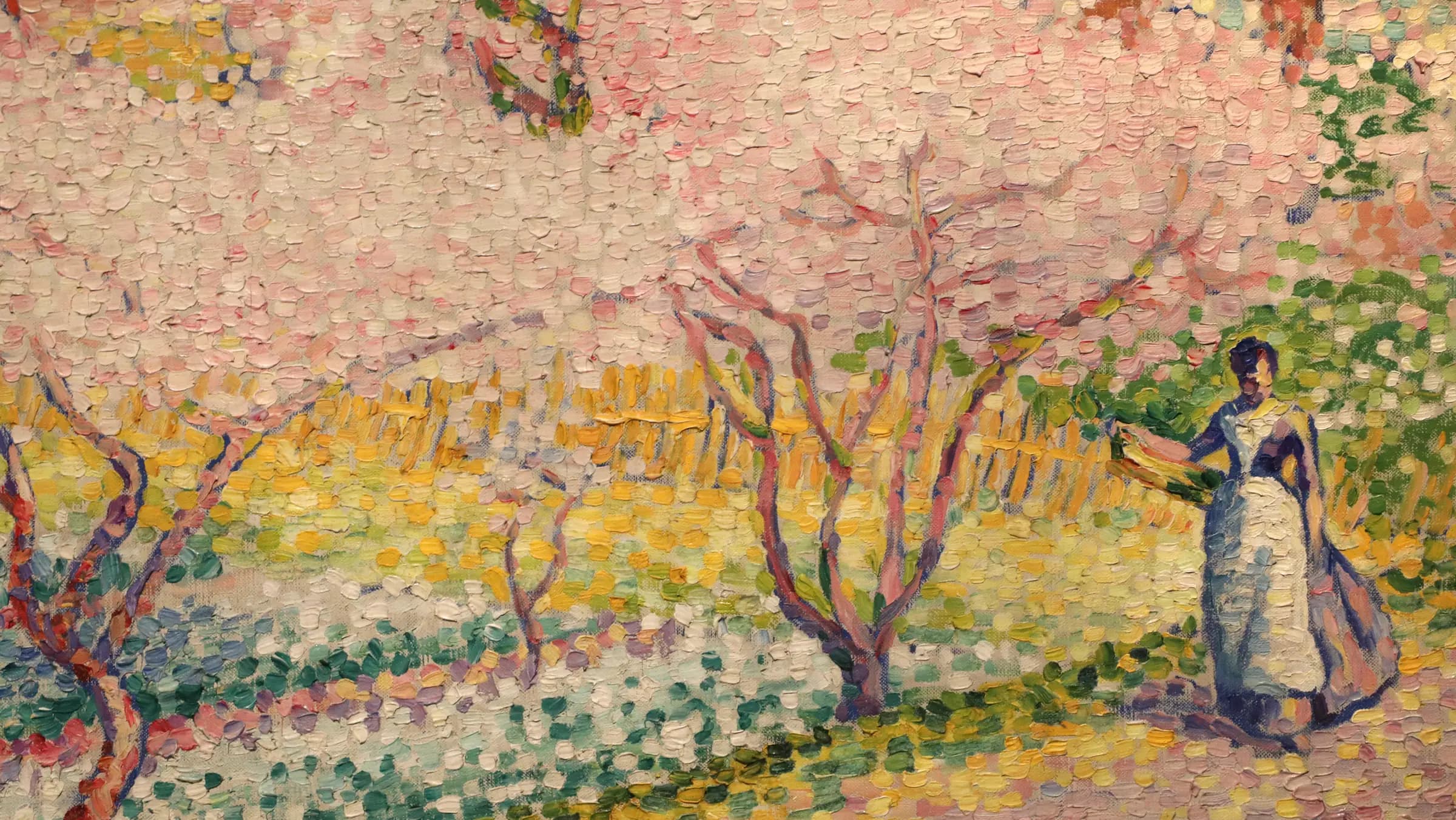Henri-edmon cross, mandorli in fiore, 1902, MIN 1898, 02, landscape painting by Henri-Edmond Cross (1902).