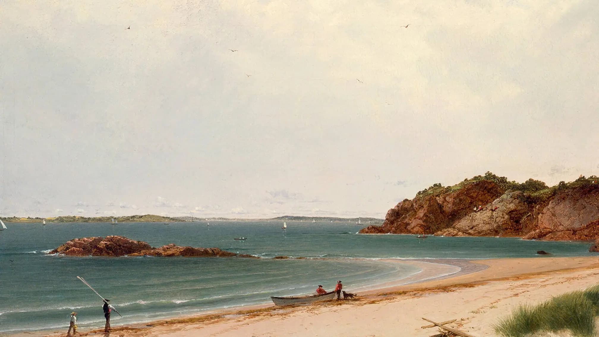 View of the Beach At Beverly, Massachusetts, landscape painting by John Frederick Kensett (1860).