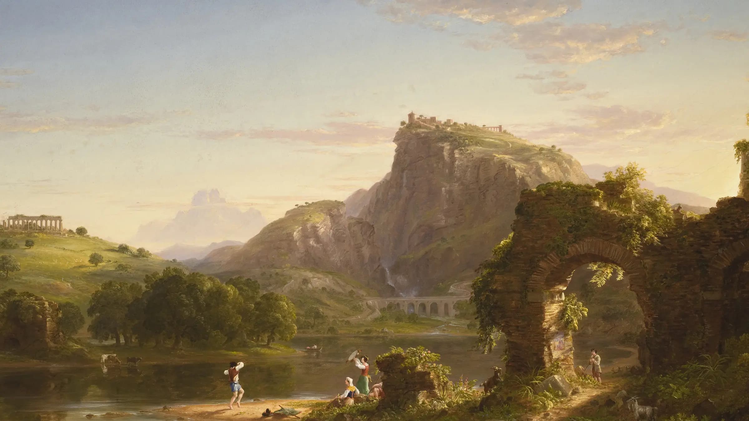 L'Allegro, landscape painting by Thomas Cole (1845).