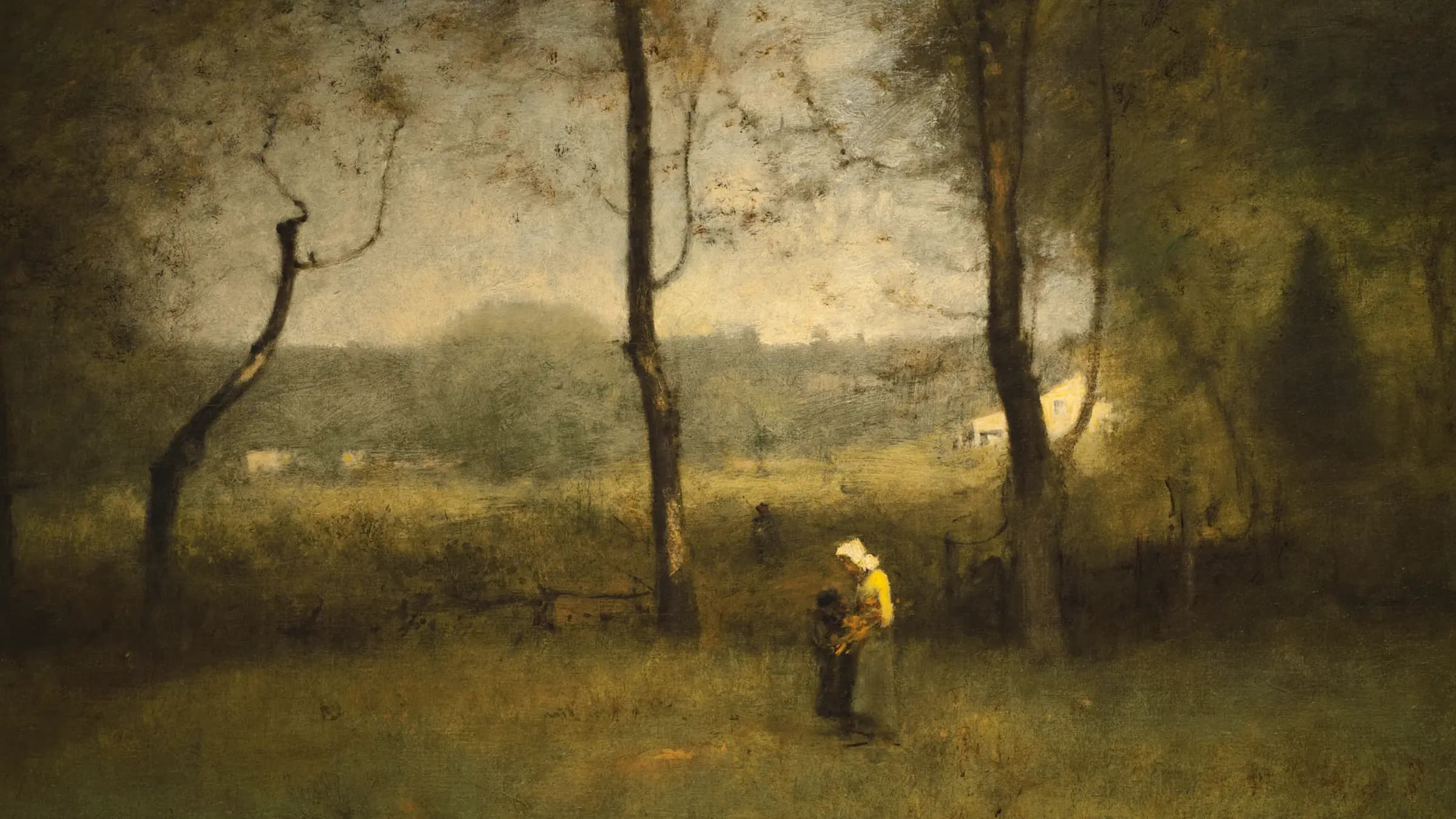 Wood Gatherers: An Autumn Afternoon, landscape painting by George Inness (1891).