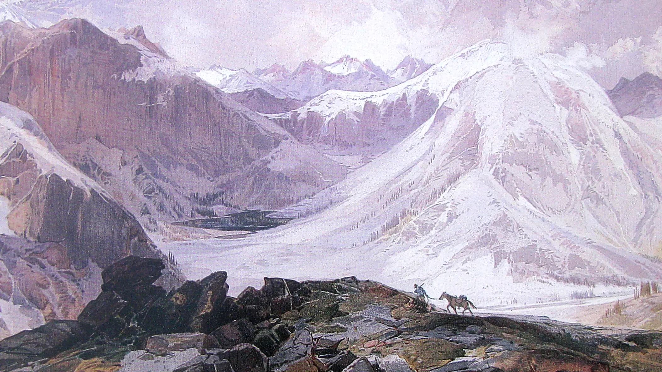 Mosquito Trail., landscape painting by Thomas Moran (1874).