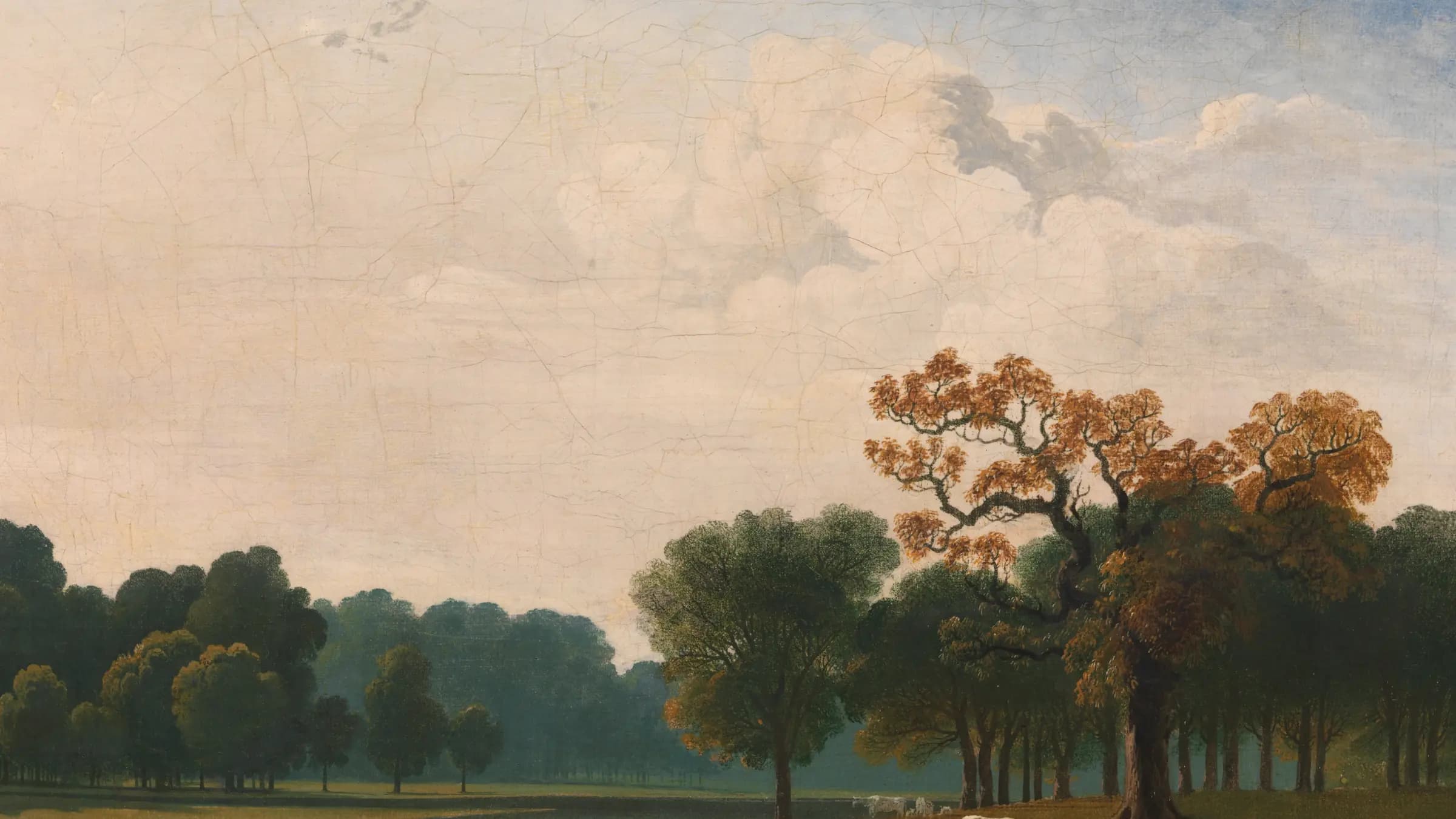 Kensington Gardens, landscape painting by John Martin (1815).