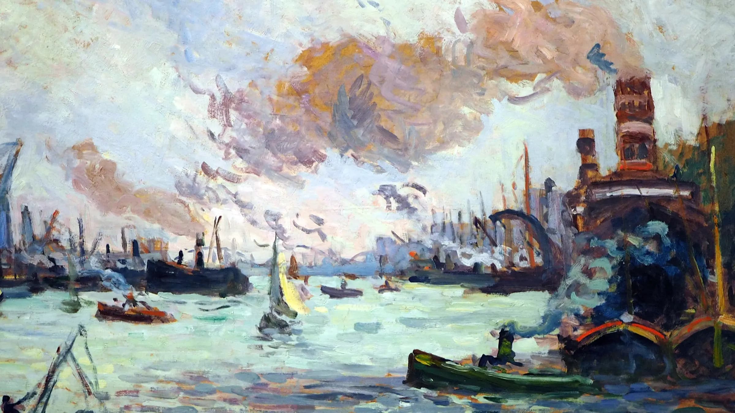 «Molt ke Rotterdam (1) (trutca ke Luce)», landscape painting by Maximilien Luce (1907).