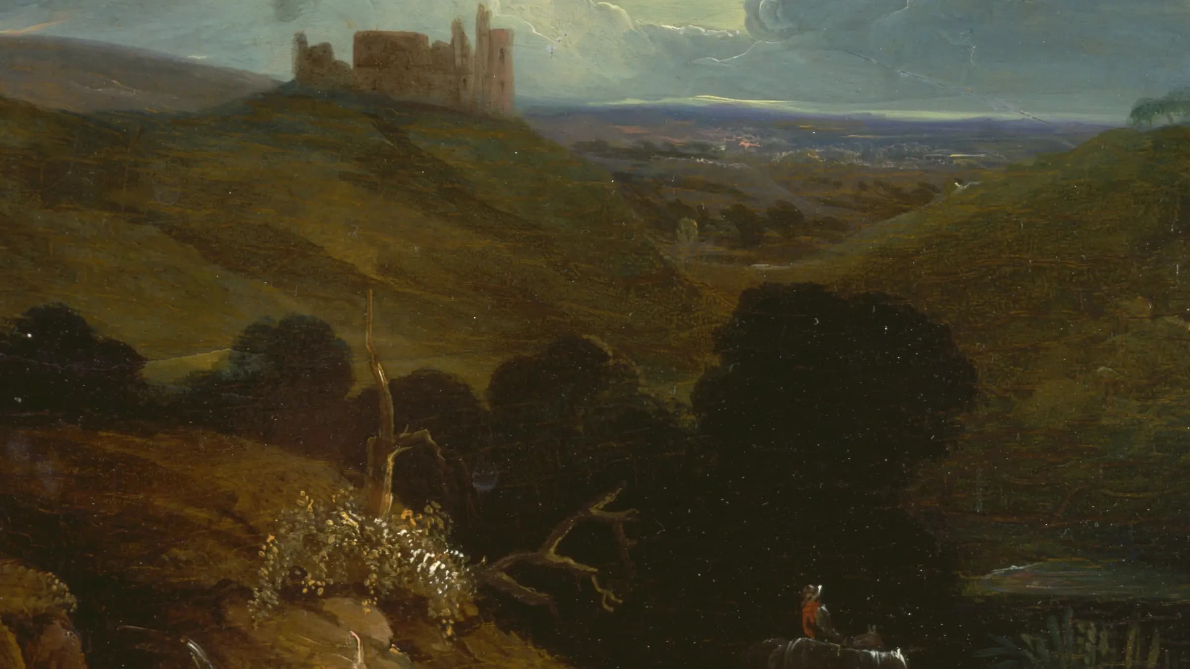 Landscape with a Castle, landscape painting by John Martin (1815).