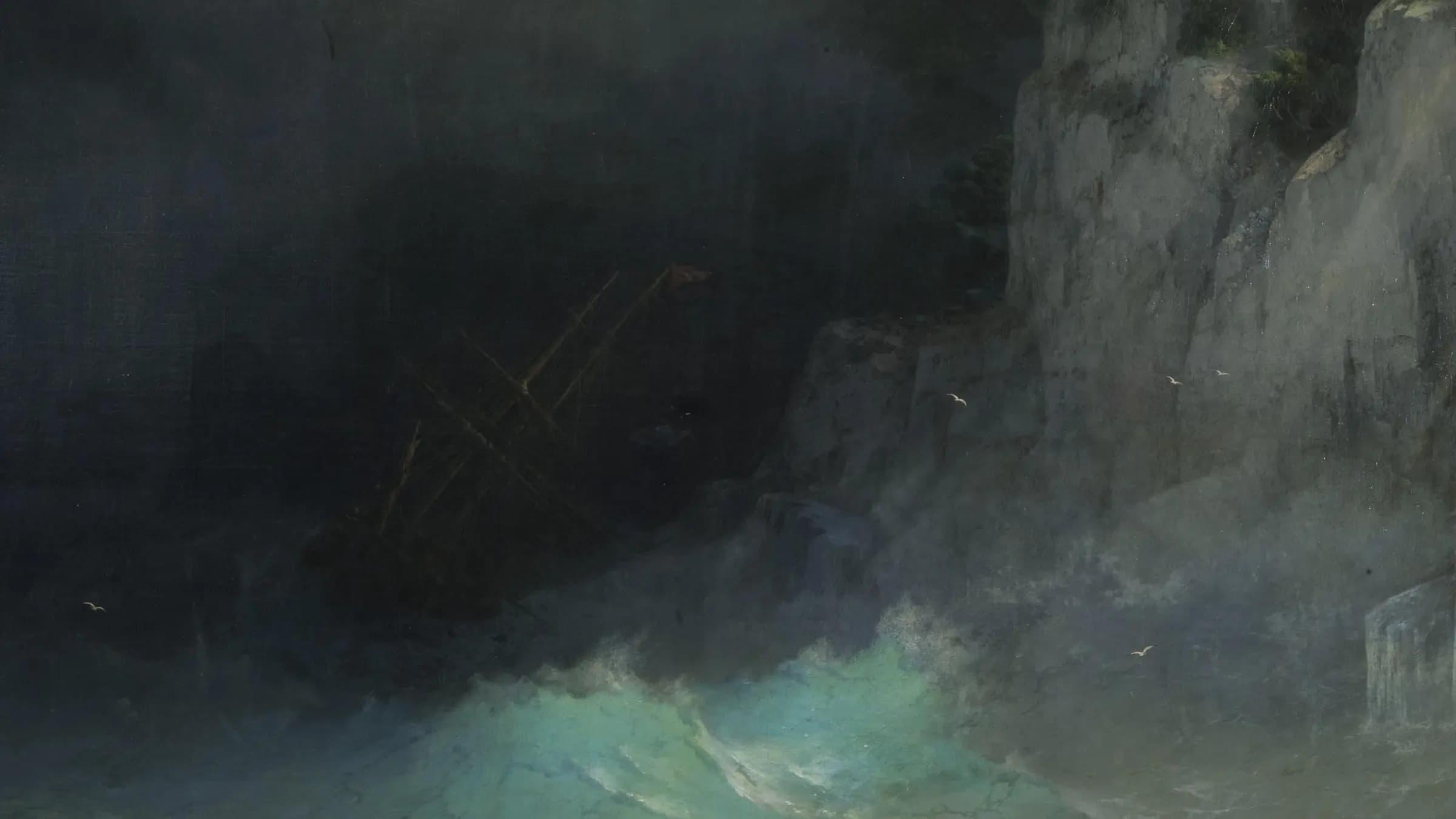 Storm, landscape painting by Ivan Aivazovsky (1861).