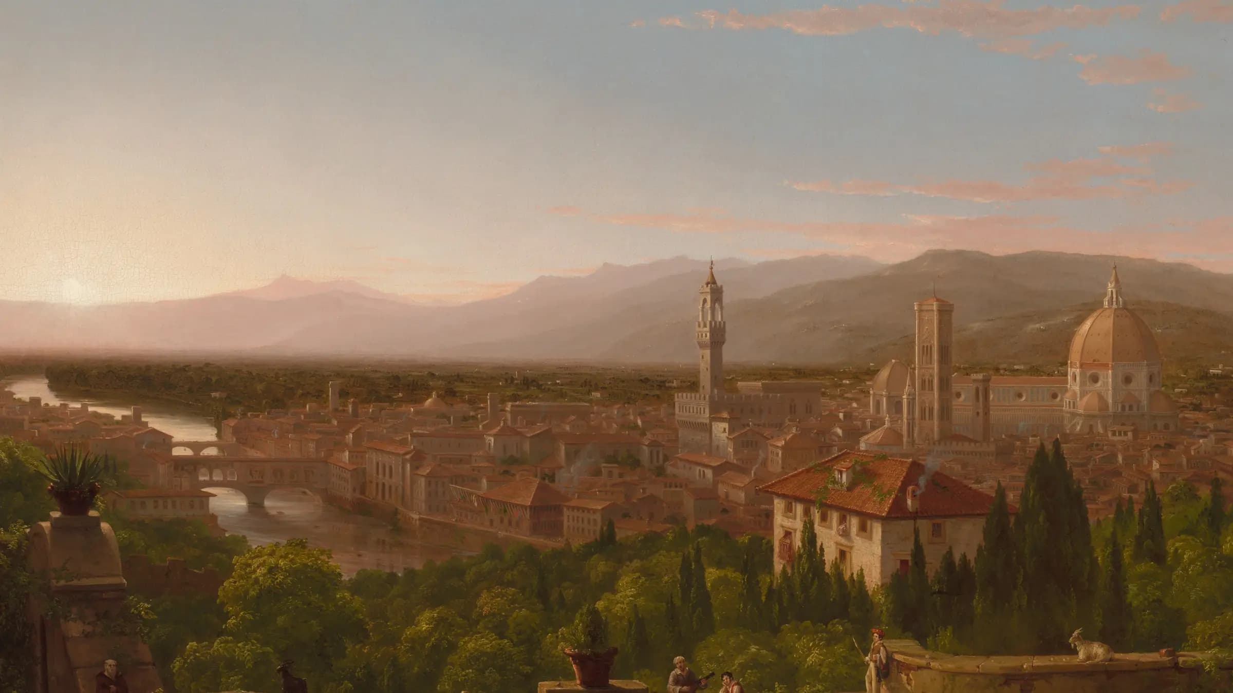 View of Florence, landscape painting by Thomas Cole (1837).