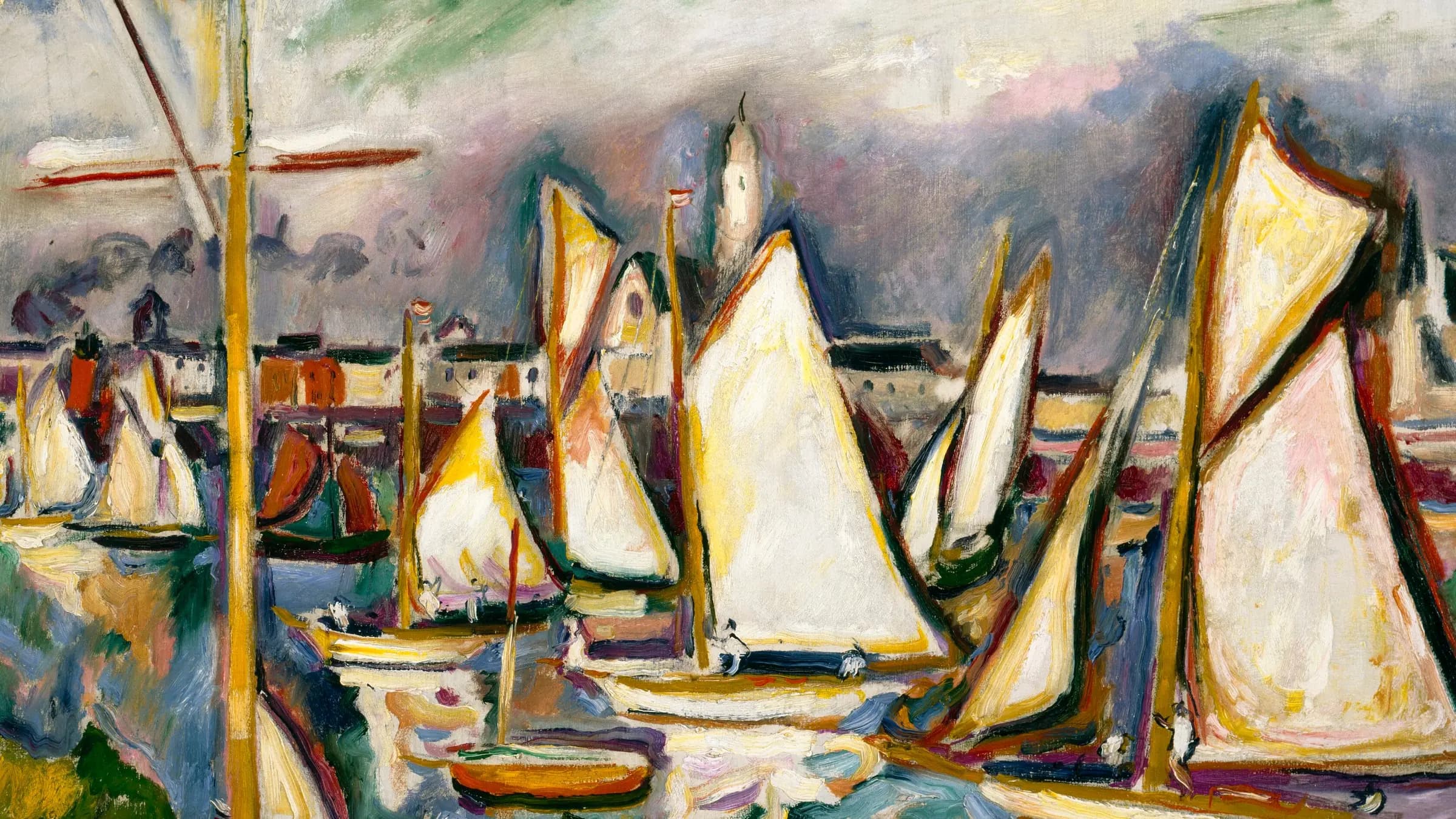 The Regatta at Antwerp, 1906, landscape painting by Othon Friesz (1906).