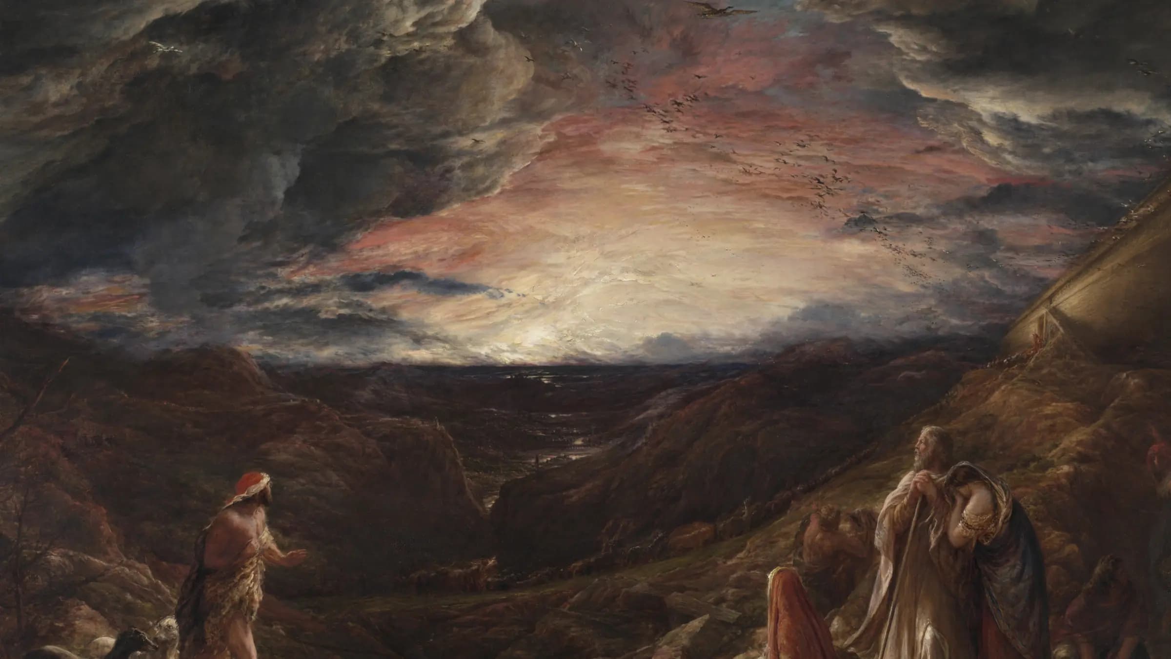 Noah: The Eve of the Deluge, landscape painting by John Linnell (1848).