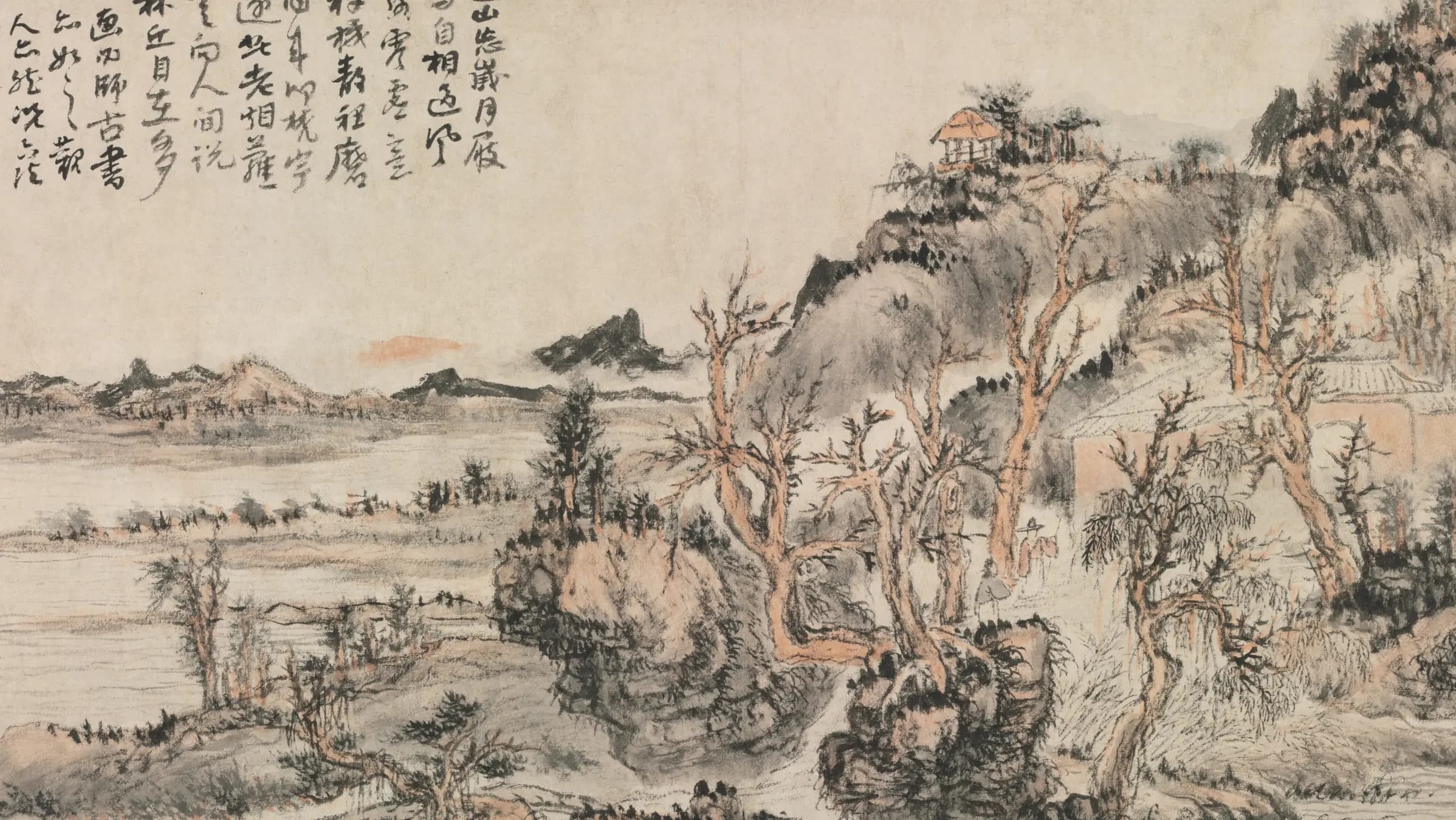 Spring Landscape, landscape painting by Kuncan (1666).