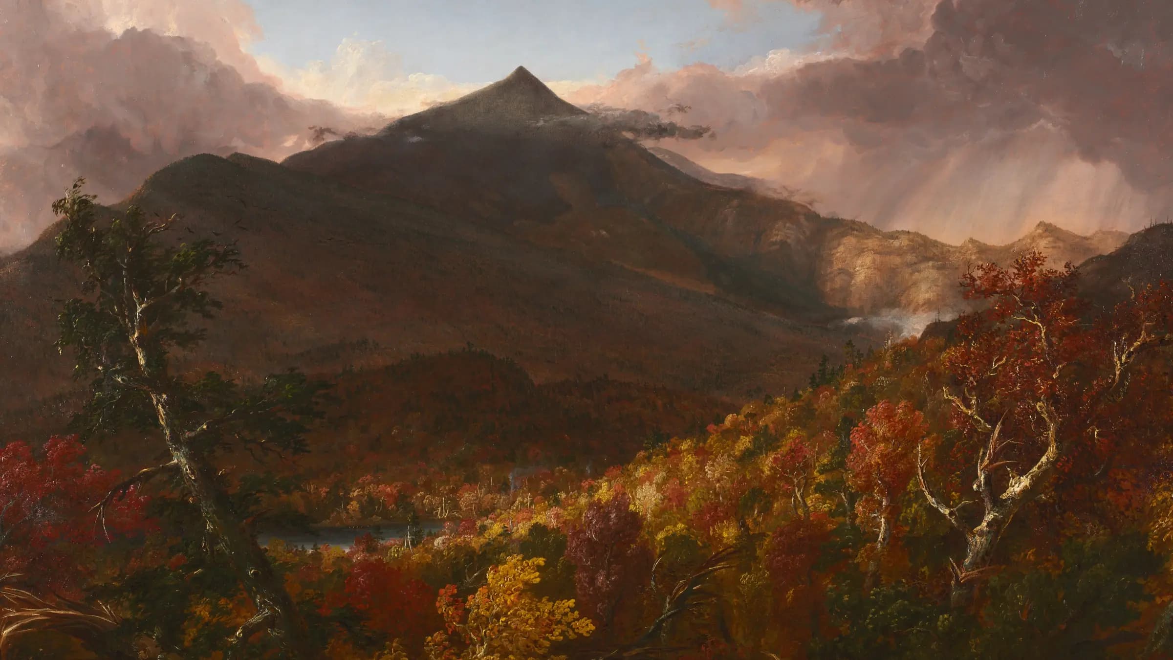 View of Schroon Mountain, Essex County, New York, After a Storm, landscape painting by Thomas Cole (1838).