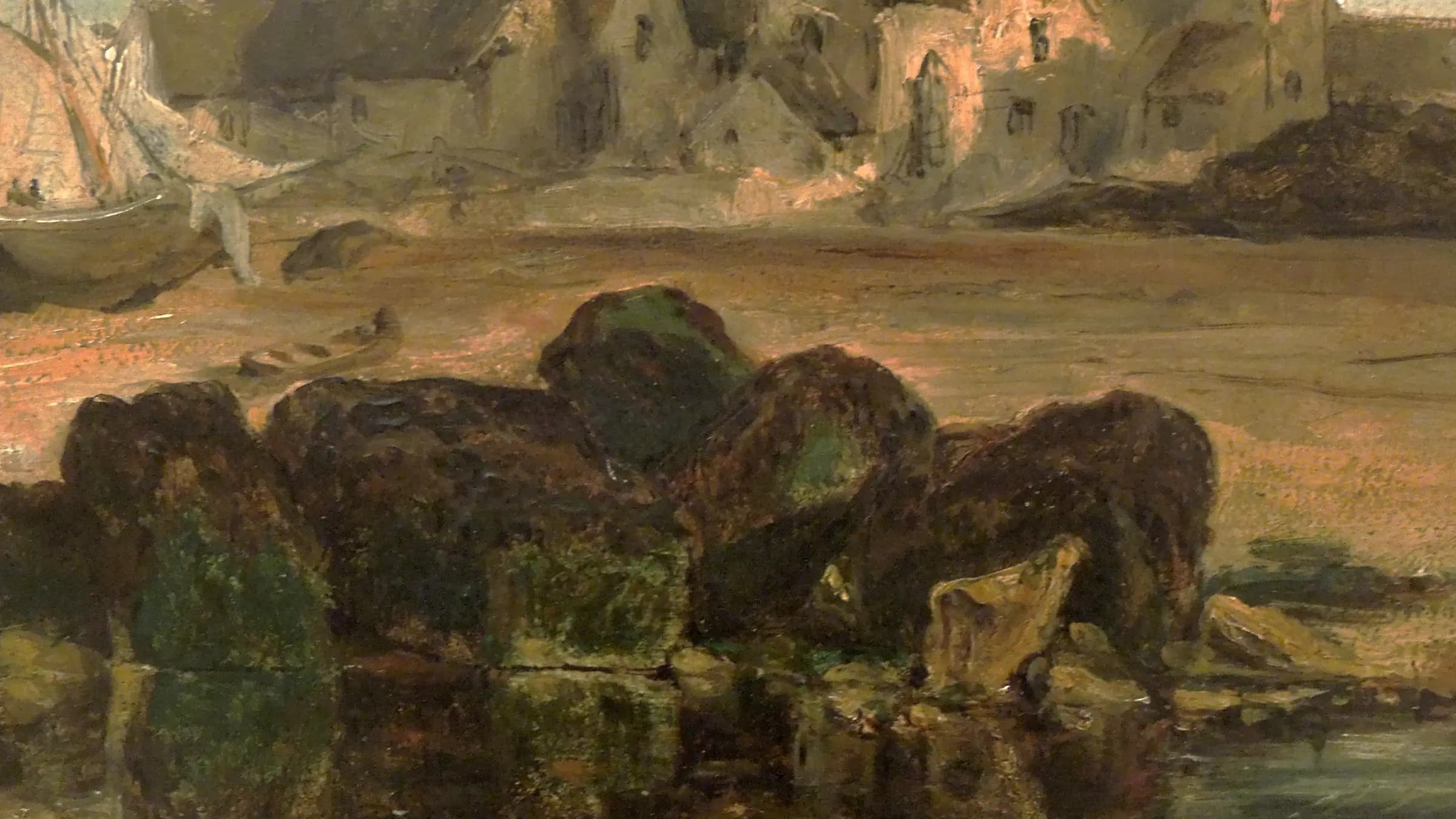 Fishing Village, landscape painting by Théodore Rousseau.