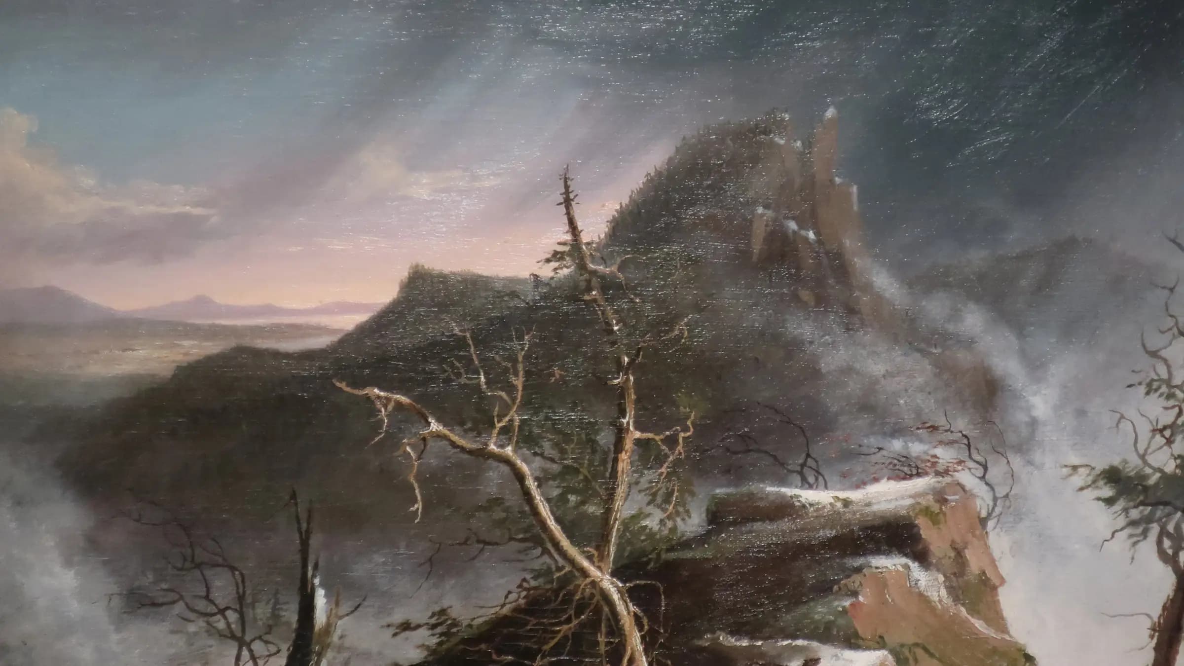 A Snow Squall, landscape painting by Thomas Cole (1825).