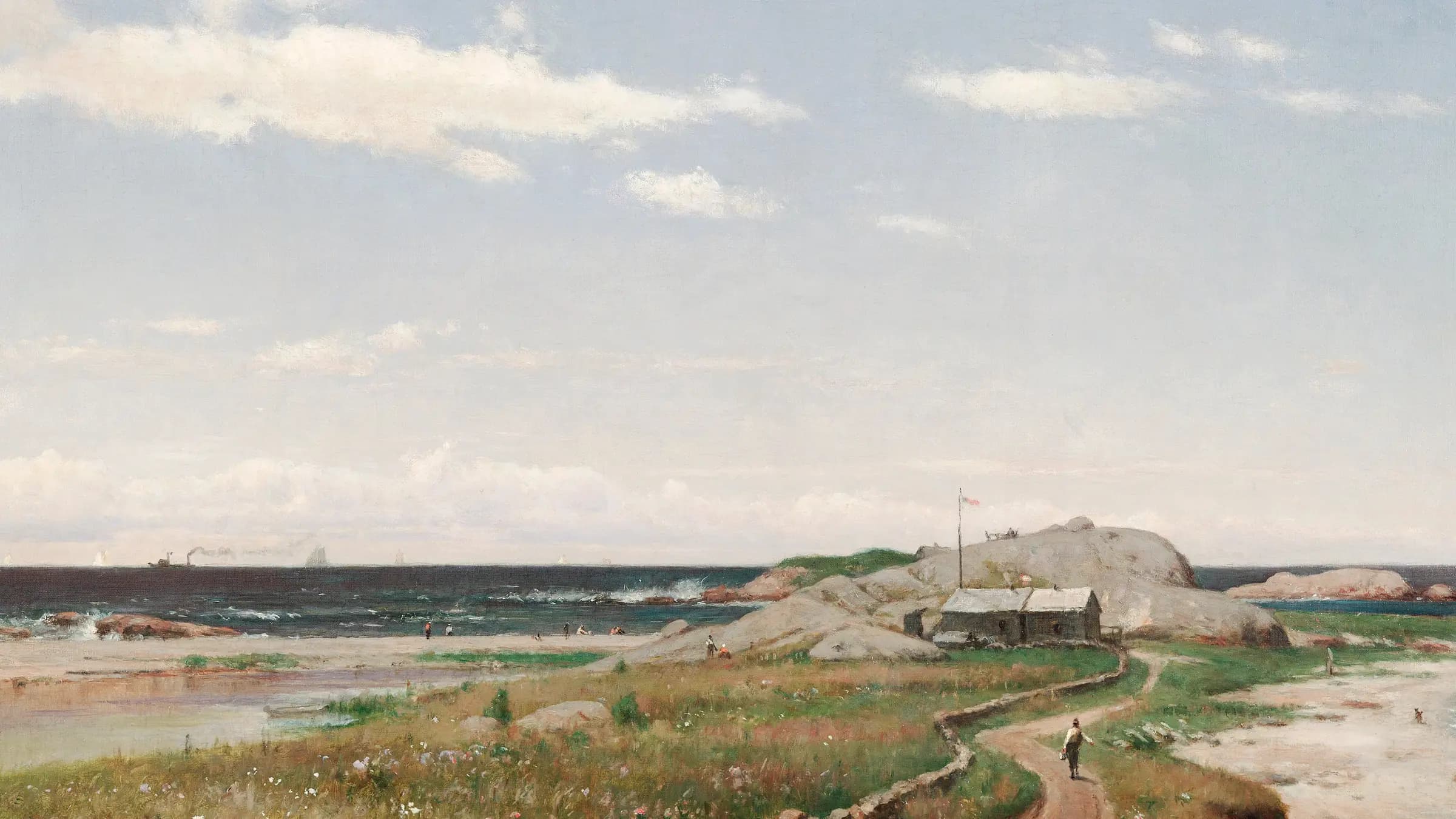A Breezy Day, Whittredge, 1880, landscape painting by Worthington Whittredge (1880).