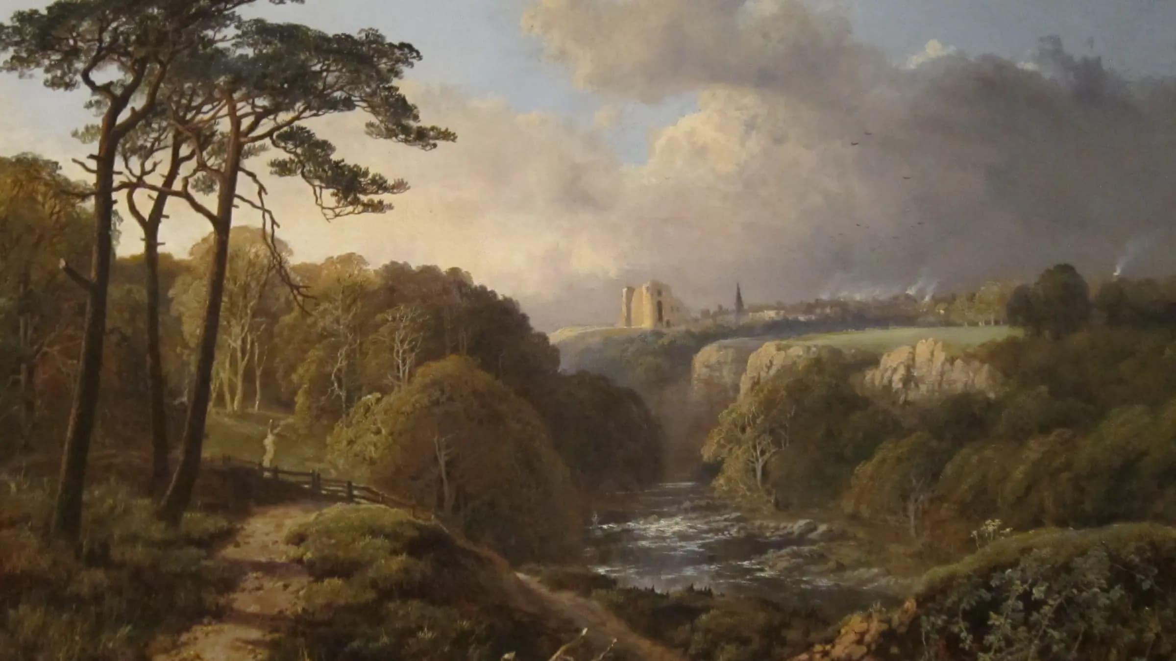 Derbyshire Landscape, landscape painting by Alexander Helwig Wyant (1871).